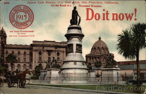 James Lick Statue, City Hall Park San Francisco California