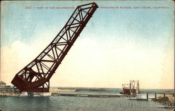 View of the Drawbridge at the Entrance to the Harbor Long Beach California