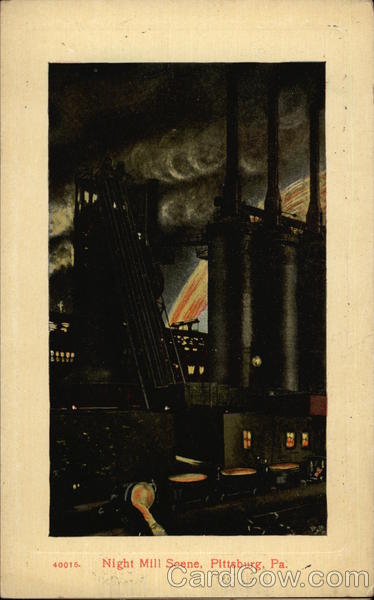 Night Mill Scene Pittsburgh Pennsylvania