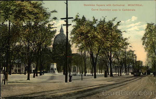 Dominion Square With Cathedral Montreal QC Canada Quebec