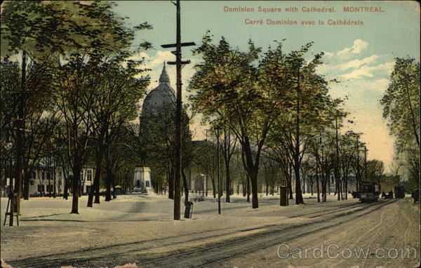 Dominion Square with Cathedral Montreal PQ Canada Quebec