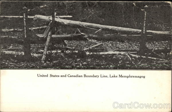 US and Canadian Boundary Line Lake Memphremagog PQ Canada