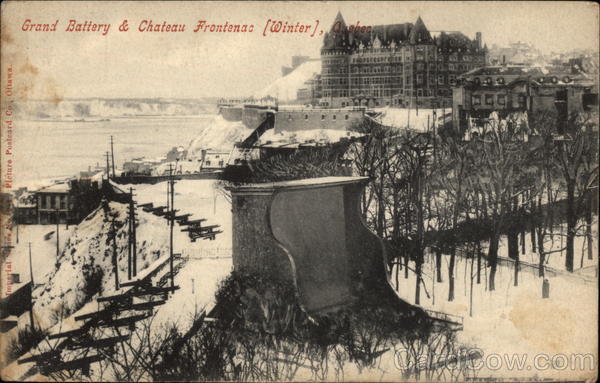 Grand Battery & Chateau Frontenac (Winter) Quebec PQ Canada