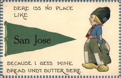 Dere iss no Place Like San Jose California Postcard Postcard