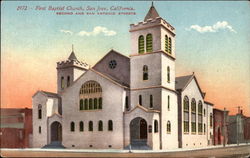 First Baptist Church, Second and San Antonio Streets San Jose, CA Postcard Postcard
