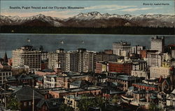 Puget Sound and the Olympic Mountains Seattle, WA Postcard Postcard