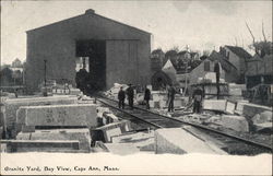 Granite Yard, Bay View, Cape Ann Gloucester, MA Postcard Postcard