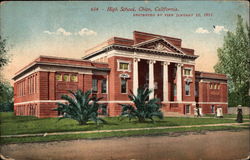 High School, Destroyed by Fire on January 10, 1911 Chico, CA Postcard Postcard