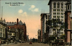 Broad St. towards Market Newark, NJ Postcard Postcard