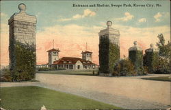 Swope Park Entrance and Shelter Kansas City, MO Postcard Postcard