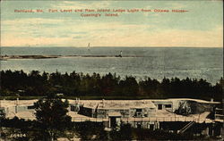 Fort Levet and Ram Island Ledge Light from Ottawa House - Cusning's Island Postcard