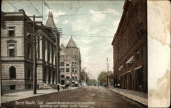 Seventh Street Showing Government Building and Grand Opera House Terre Haute, IN Postcard Postcard