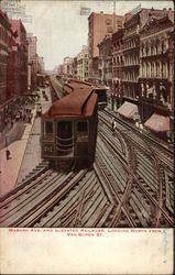 Wabash Avenue and Elevated Railroad Chicago, IL Postcard Postcard