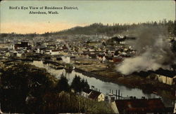 Bird's Eye View of Residence District Aberdeen, WA Postcard Postcard