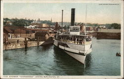 Steamer "Ticonderoga" Leaving Burlington Vermont Postcard Postcard