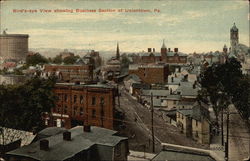 Bird's-Eye View showing Business Section Uniontown, PA Postcard Postcard