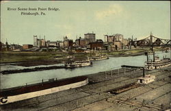 River Scene from Point Bridge Postcard