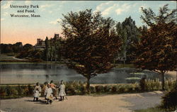 University Park and Pond Postcard