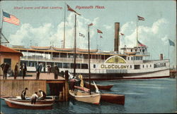 Wharf Scene and Boat Landing Postcard