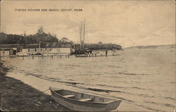 Oyster Houses and Beach Postcard