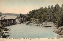 Foster Bay and CPR Bridge, Brome Lake Postcard