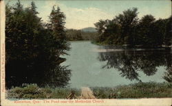 The Pond near the Methodist Church Knowlton, PQ Canada Quebec Postcard Postcard