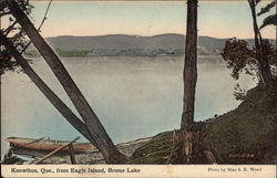 Knowlton from Eagle Island, Brome Lake Postcard