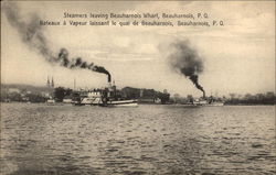 Steamers leaving Beauharnois Wharf Postcard