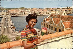 Famous Pontoon Bridge with Local Beauty in Front Willemstad Curacao