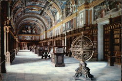 View of Library in El Escorial Monastery Madrid Spain