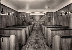 Chapel, French Line Liberte Postcard