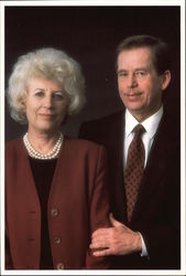 President of the Czech Republic Vaclav Havel and Wife Olgou Postcard