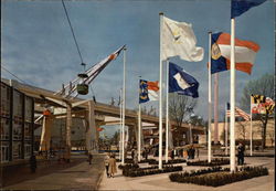 Nations Circut, On the left the Arrow of this French Pavilion Postcard