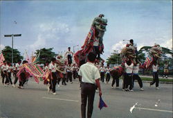 Lion Dance celebrating National Day Postcard