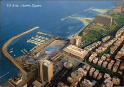 Atarim Square, Swimming Pool and Boating Pier Tel Aviv, Israel Middle East Postcard Postcard
