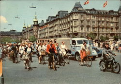 Cyclists Copenhagen, Denmark Postcard Postcard