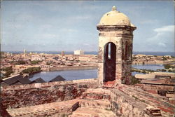 Aerial View of City from the Castillo de San Felipe de Barajas Postcard