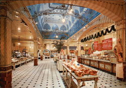 Harrods Meat Hall Postcard