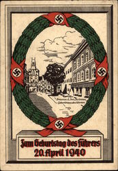 Nazi Wreath 1940 Postcard