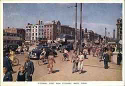 O'Connel Bridge from O'Connell Street Dublin, Ireland Postcard Postcard