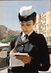 Police Woman on Duty Postcard