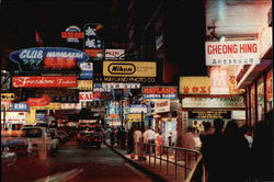 Advertisement Sign Boards Dominating the Streets Postcard