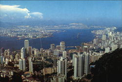 Bird's Eye View of City & Kowloon Peninsula Postcard