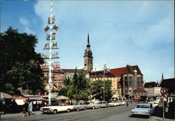 Provisions Market and Church of St. Peter Postcard