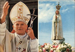 Fatima and Pope Postcard
