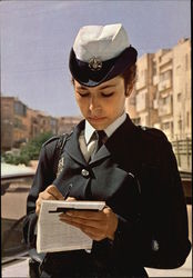 Police Woman on Duty Postcard