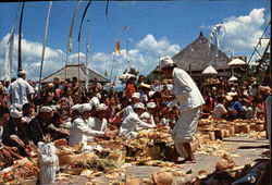 And Offering Ceremony Inside Besakeh Temple Postcard
