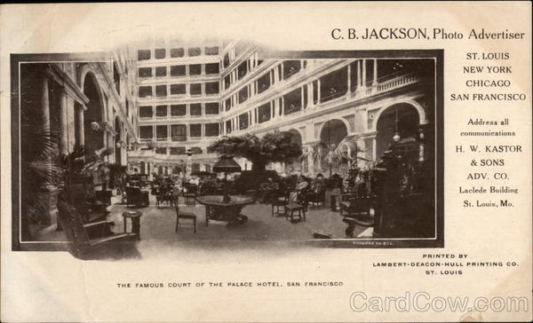 The Famous Court of the Palace Hotel San Francisco California