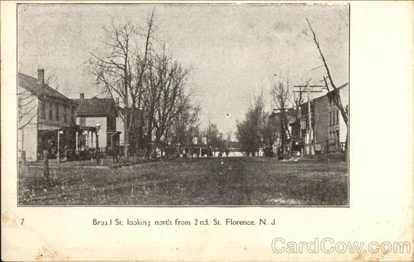 Broad Street Looking North from 2nd Street Florence New Jersey