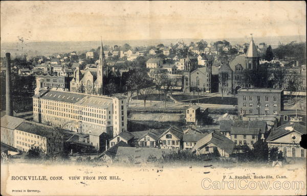 View of Town From Fox Hill Rockville Connecticut